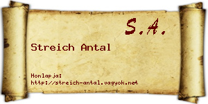 Streich Antal névjegykártya